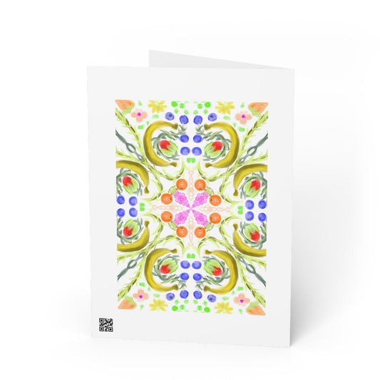 Floral Kaleidoscope Greeting Card — "youre making me feel fruity baby"